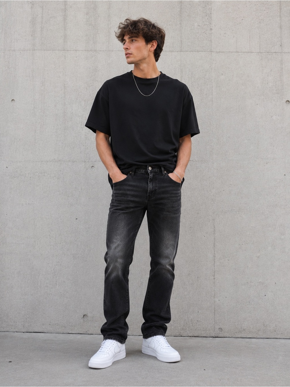 American Eagle Men's Black Washed Straight Jeans (Minor Flaw)